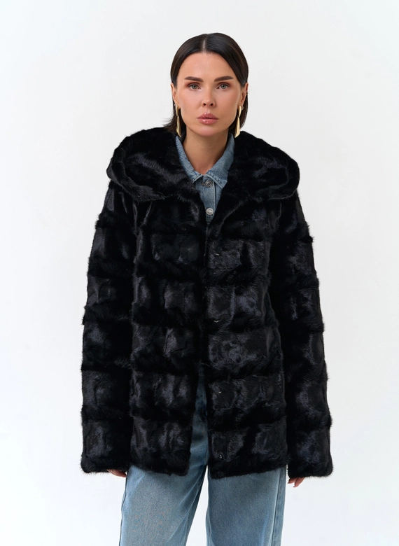 Шуба из меха норки фото