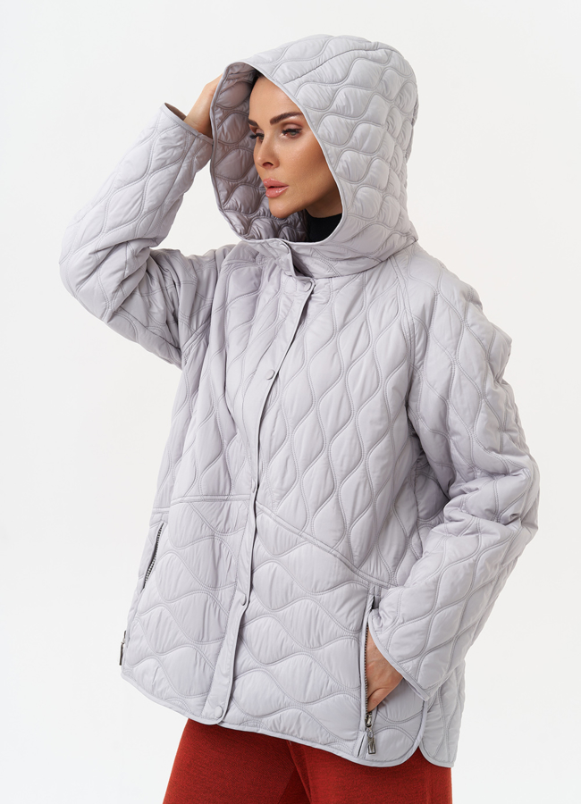 Женская стеганая куртка с капюшоном модель № 30021 в рассрочку