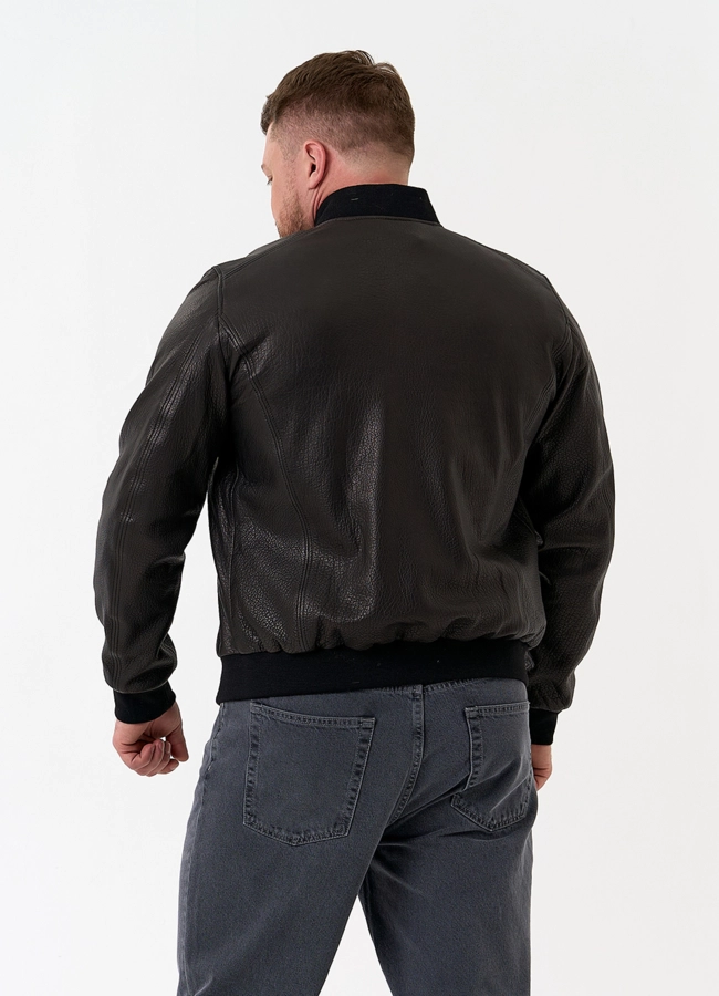 Мужская куртка бомбер из натуральной кожи модель № 32864 в рассрочку