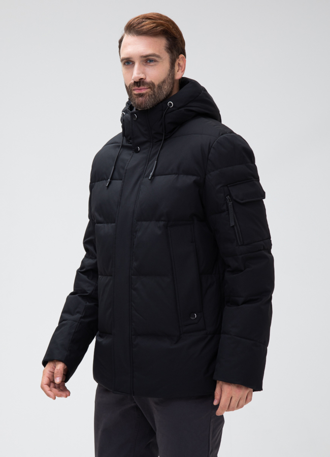 Мужской пуховик с капюшоном  модель № 27995 в кредит