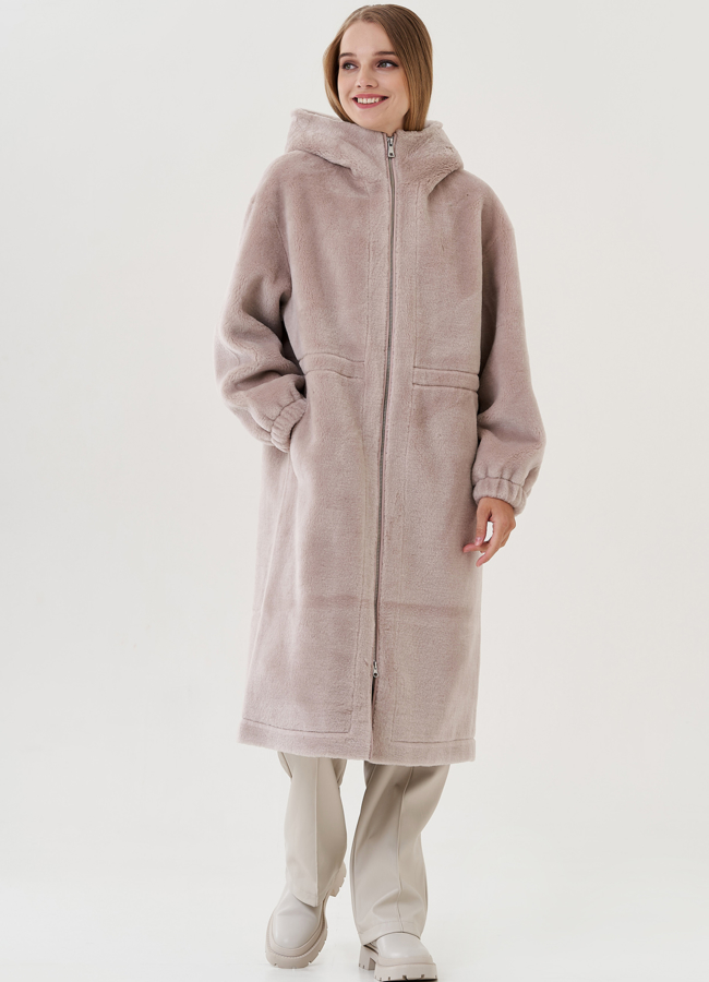 фото Пальто женское с капюшоном  модель № 25685