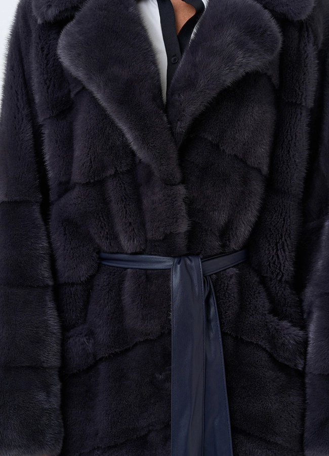 Шуба из меха норки с английским воротником модель № 33698 универмаг малина