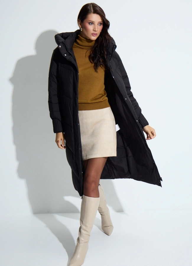 Женский пуховик с капюшоном модель № 33744 универмаг малина фото