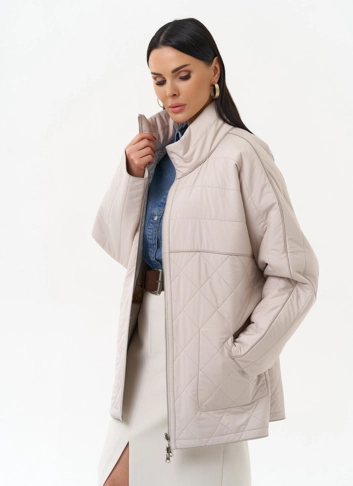 Женская двухсторонняя куртка с воротником стойкой фото