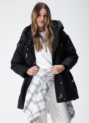 Женский пуховик с капюшоном 