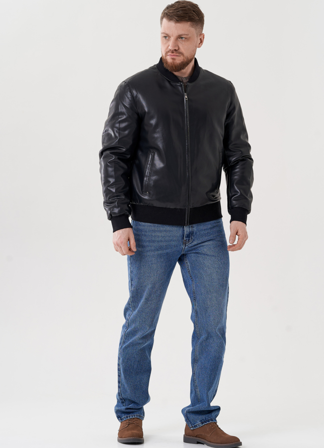 Куртка бомбер черного цвета  модель № 24467 в рассрочку