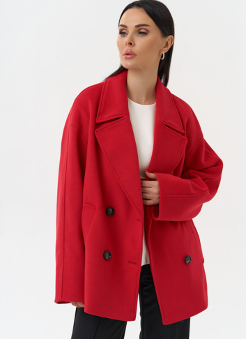 Укороченное двубортное пальто