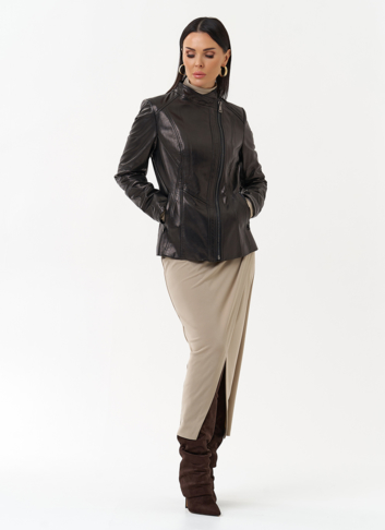 Куртка кожаная черного цвета