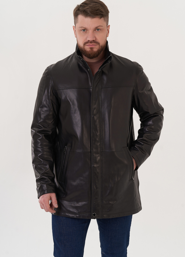 Удлиненная куртка из натуральной кожи модель № 26920 в кредит