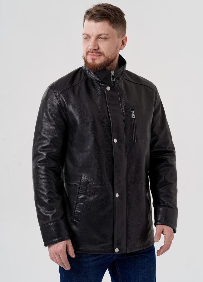 Мужская куртка из натуральной кожи  модель № 24389 в рассрочку