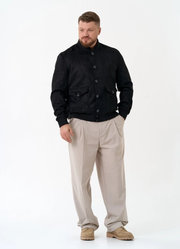 Мужская куртка бомбер из эко замши