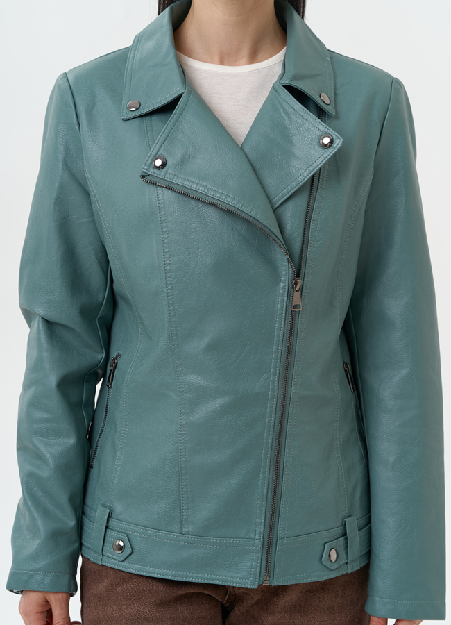 Женская куртка косуха из эко кожи модель № 30385 универмаг малина