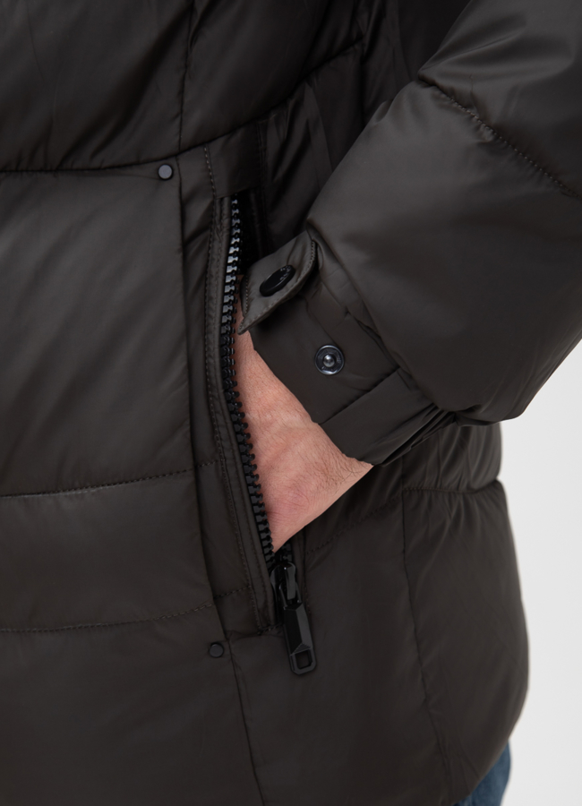 Мужской пуховик с капюшоном  модель № 28873 универмаг малина